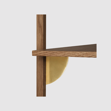 Lade das Bild in den Galerie-Viewer, Sector Shelf Triple/Wide - smoked oak/brass