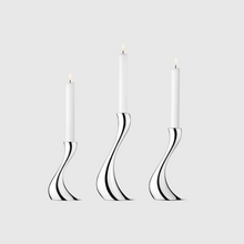 Lade das Bild in den Galerie-Viewer, Cobra Candleholder Stainless Steel Mirror 3 Pieces