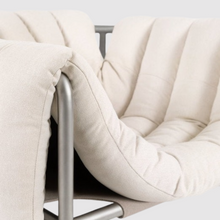 Lade das Bild in den Galerie-Viewer, Puffy Lounge Chair by Faye Toogood - Natural / Stainless steel