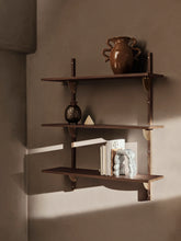 Lade das Bild in den Galerie-Viewer, Sector Shelf Triple/Wide - smoked oak/brass
