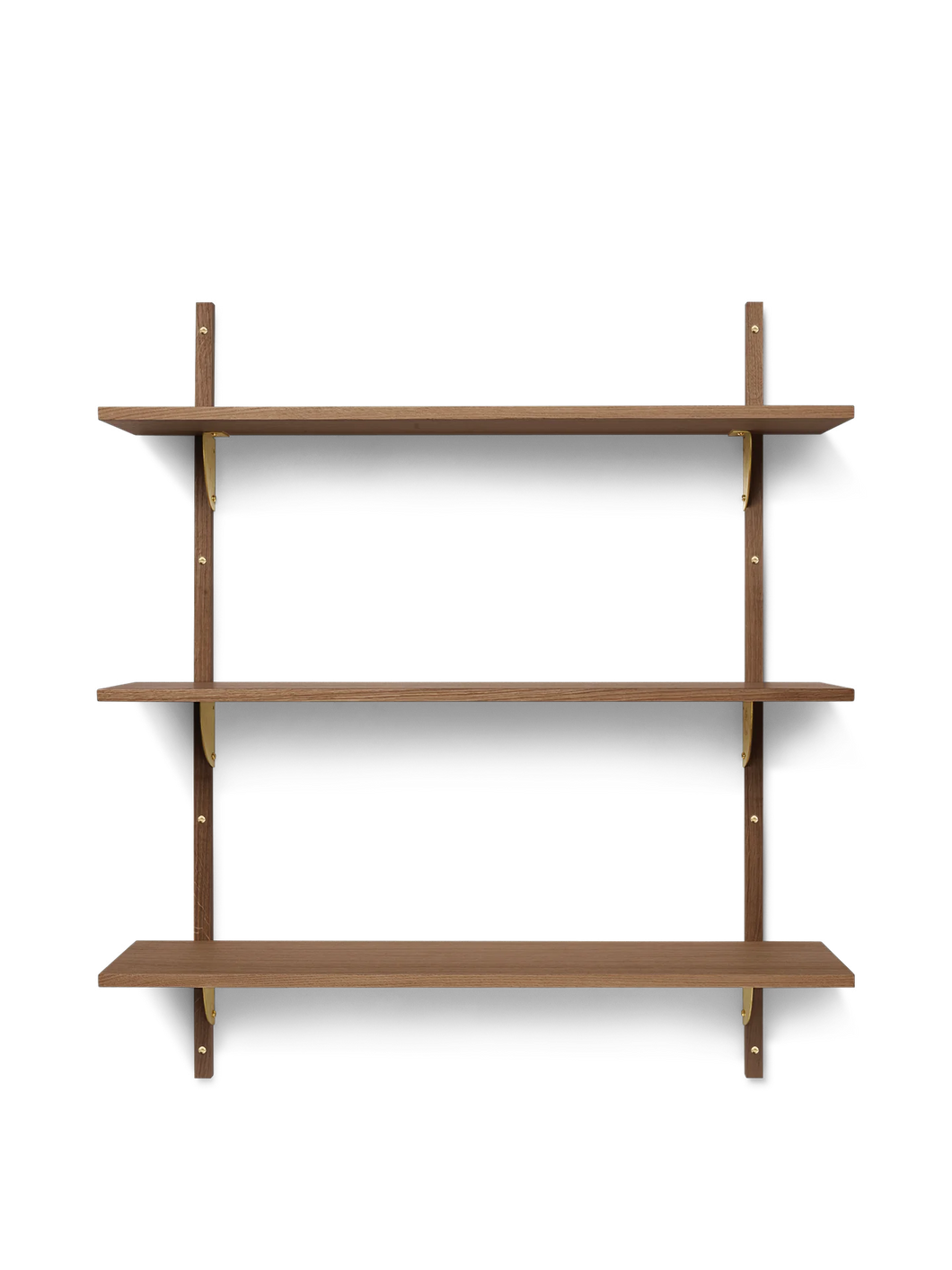 Sector Shelf Triple/Wide - smoked oak/brass